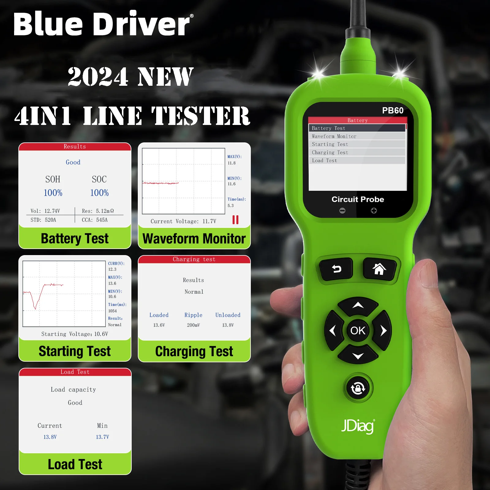 

4IN1 Car Circuit Tester PB60 CP40 Universal 0v-80v Car Voltage Power Probe Kit LED Display Car Multimeter Test Detection Tool