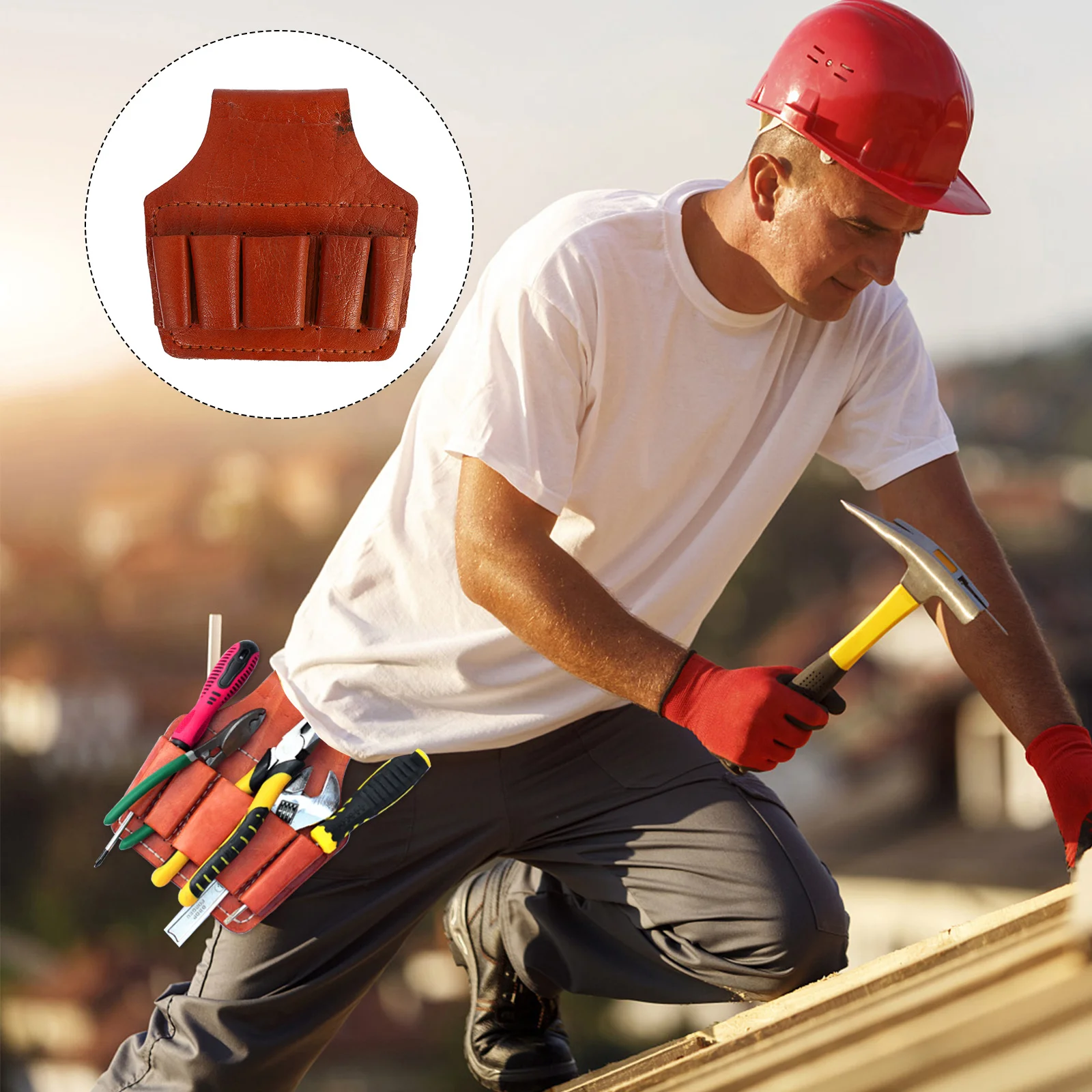 

1Pcs Electrician Tool Waist Bag Durable Waterproof Multi-Compartment Maintenance Tool Pouch for Construction Workers