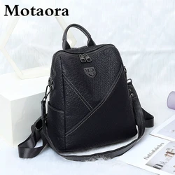 MOTAORA-Mochila de piel auténtica para mujer, morral impermeable de alta calidad, antirrobo, bolsa de viaje