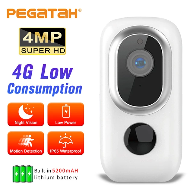 4G SIM Card IP Camera 3W 5200mAh Battery PIR Detection Home Smart Night Vision 4K Two Way Audio PTZ Ubox App Outdoor CCTV Cam