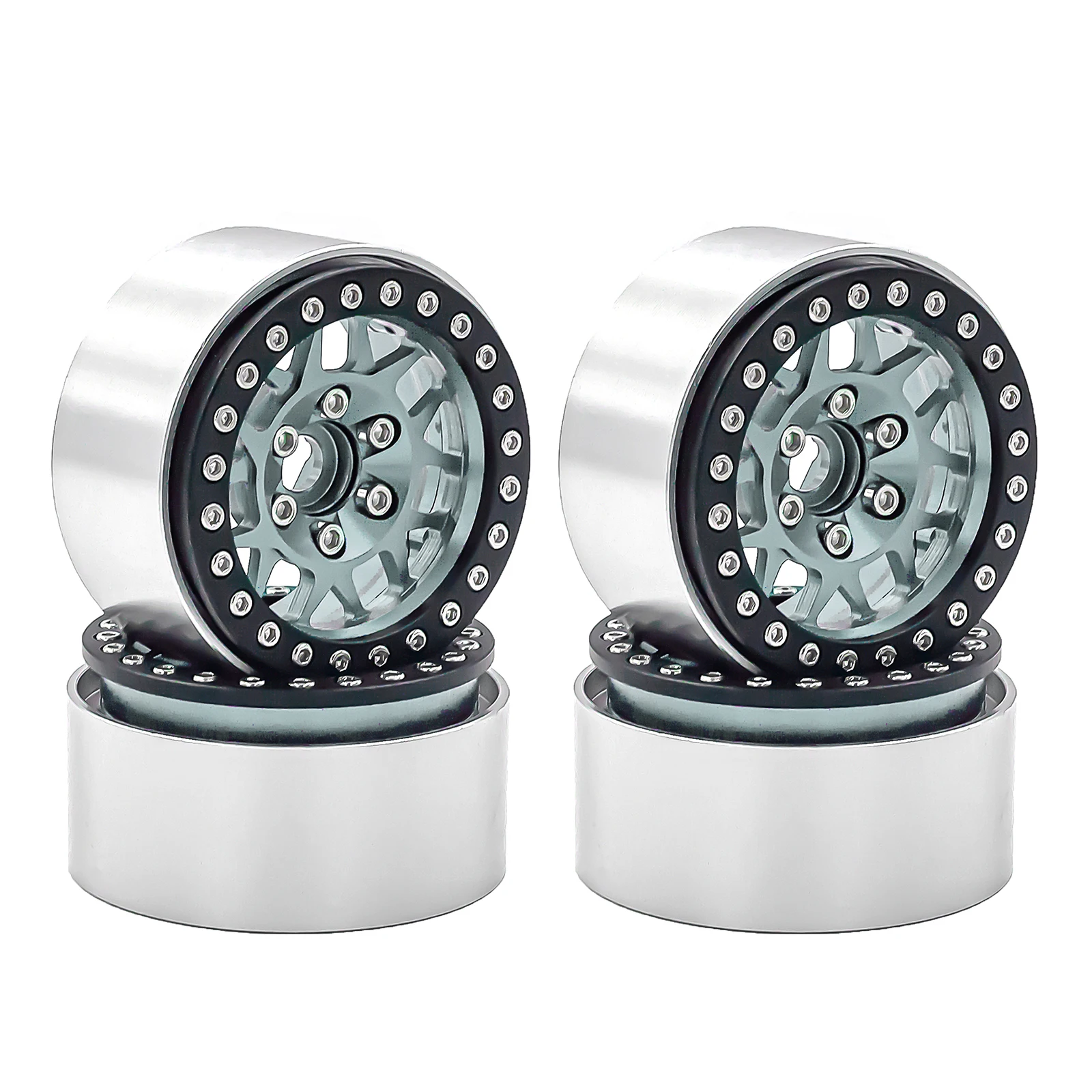 

4pcs Metal Alloy 1.9 Beadlock Wheel Rim Wheel Hub for 1:10 Scale RC Crawler Axial SCX10 90046 AXI03007 Traxxas TRX4 Tamiya MST