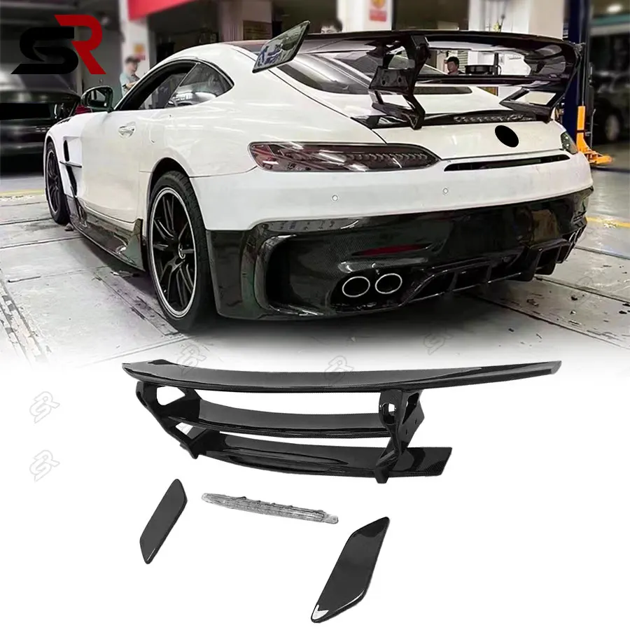 For Mercedes-benz AMG GT GTR GTS BS Style Carbon Fiber Tail fins Rear Spoiler Car Wing Retrofit the rear wing body kit