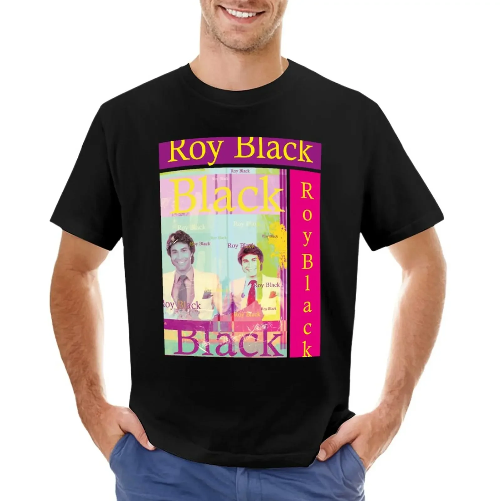 

nostalgic retro portrait of the German pop singer Roy Black, great music for every pop party T-Shirt