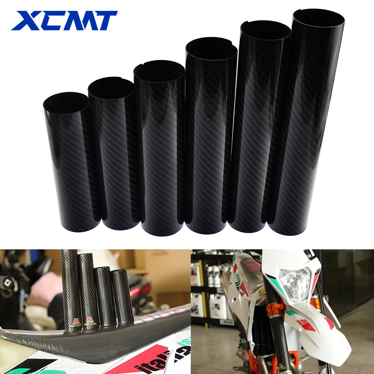 

Universal Carbon Fiber Fork Wrap Protector Covers For Yamaha YZ WR KTM EXC 250 300 Honda Kawasaki Z900 Suzuki Dirt Bike
