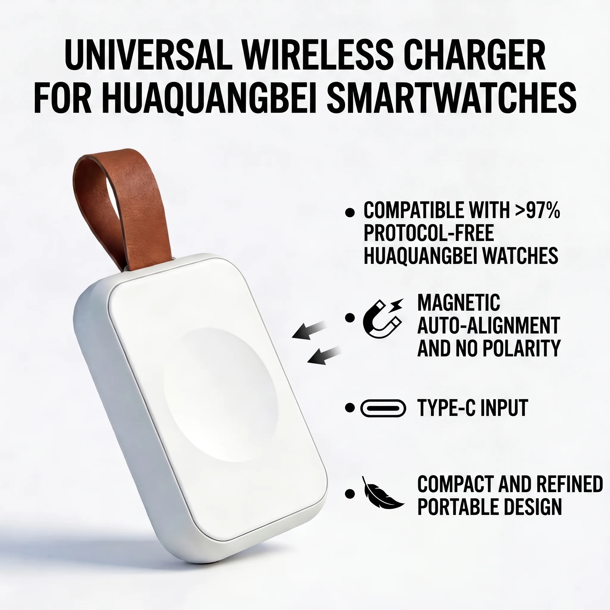 Base de carga con entrada tipo C para relojes inteligentes HW22 pro/HW22+ MAX/HW39 PRO/HW23 pro/HW57 PRO, cable de carga
