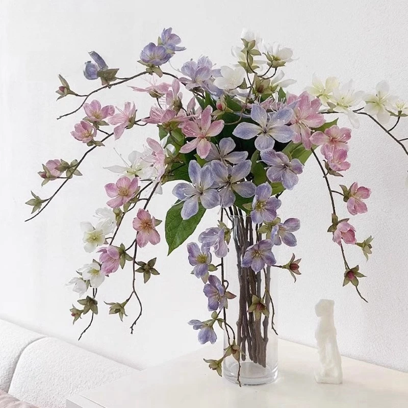 Jasmine Branch 2 Branch Artificial Flower Ornaments Light Luxury Plastic Flower TV Cabinet Dining Table Flower Arrangement