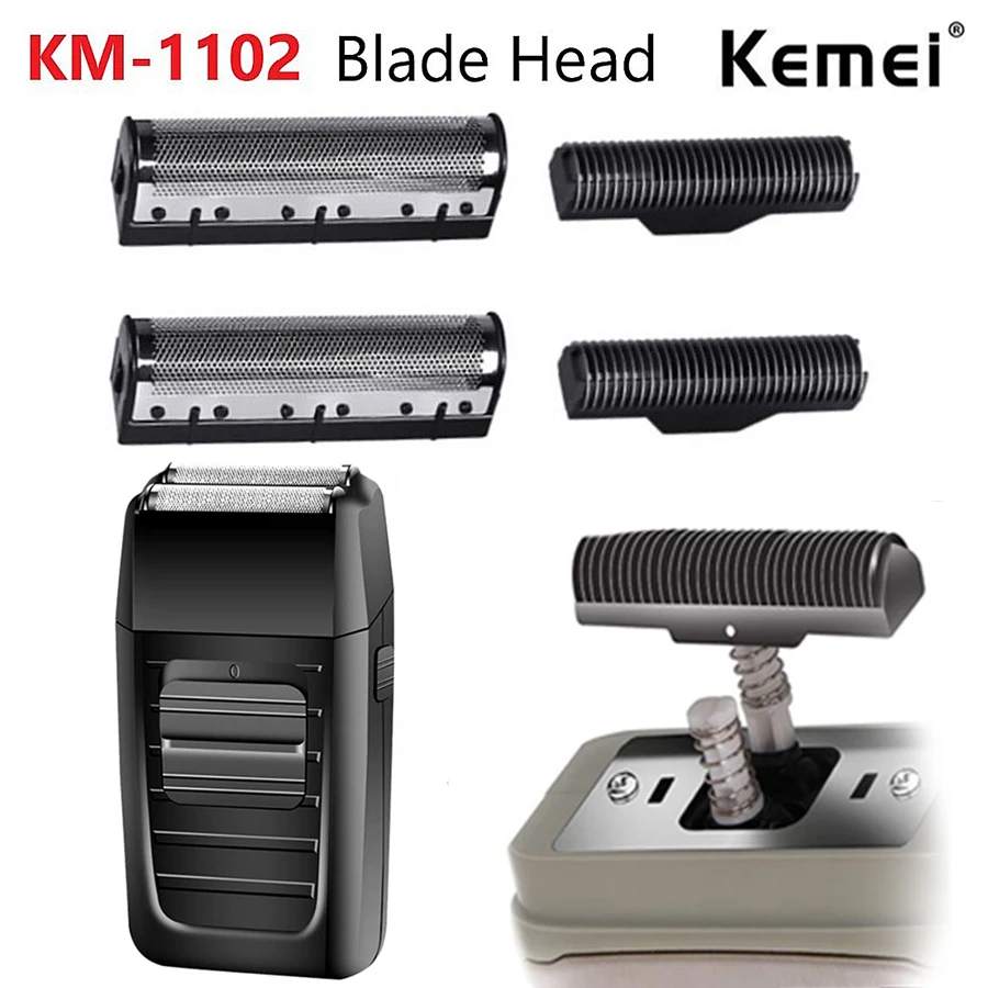 1Set Clipper Blade for Kemei Km-1102 Clipper Electric Shaver Parts Net Replacable and Durable Stainless Steel Material