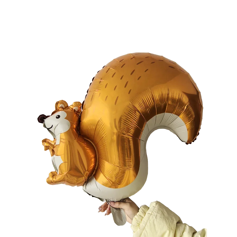 بالونات من رقائق الجوز على شكل سنجاب كرتوني لطيف، هدايا حفلات للأطفال، زينة حفلات أعياد الميلاد على شكل حيوانات الغابة للأولاد والبنات