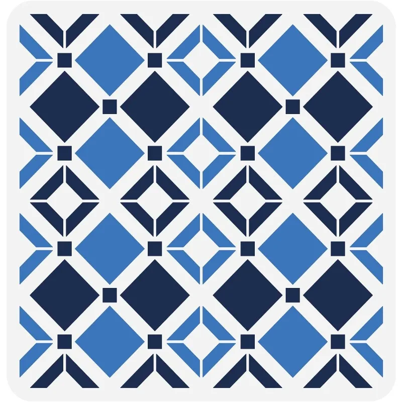 1PC Tartan Stencil for Painting 11.8x11.8 inch Maroccan Geometry Tile Stencil Duży plastikowy kwadratowy wzór Szablon ścienny wielokrotnego użytku
