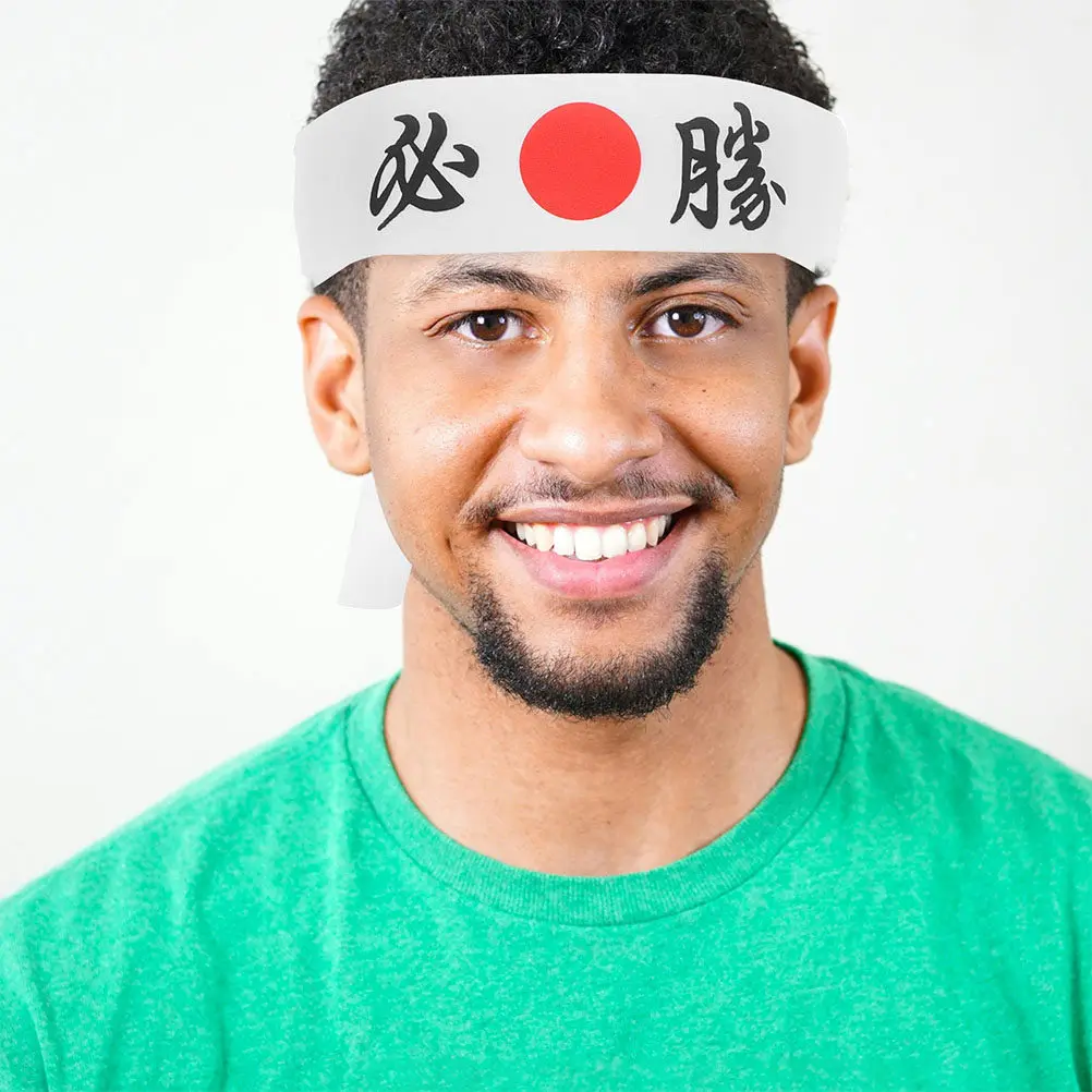 

4Pcs Japanese Karate Hachimaki Headband Bandana for Men Women Sweat Wicking Sports Headtie for Training Yoga