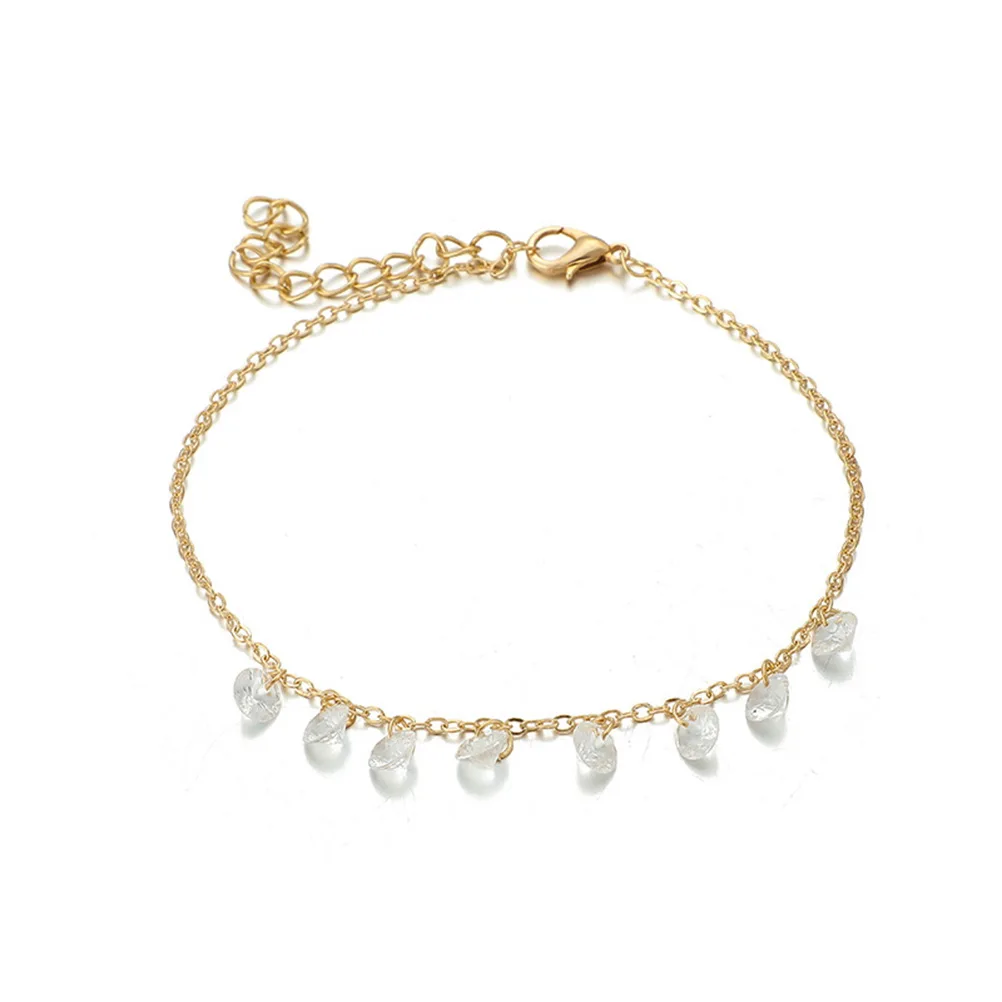 

Elegant 3 Chains Graceful Anklet Circular Foot Chain Durable Quality Women Adjustable Gifts Pearl Beads anklets JewelryWoman