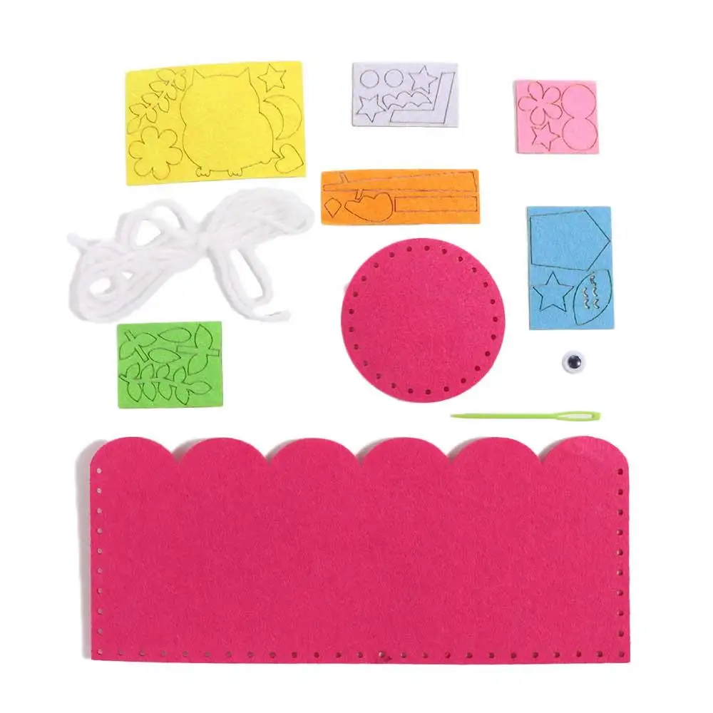 Manualidades de dibujos animados para niños, paquete de Material, manualidades, juguetes, contenedor de bolígrafos hecho a mano, portalápices DIY no tejido, portalápices DIY