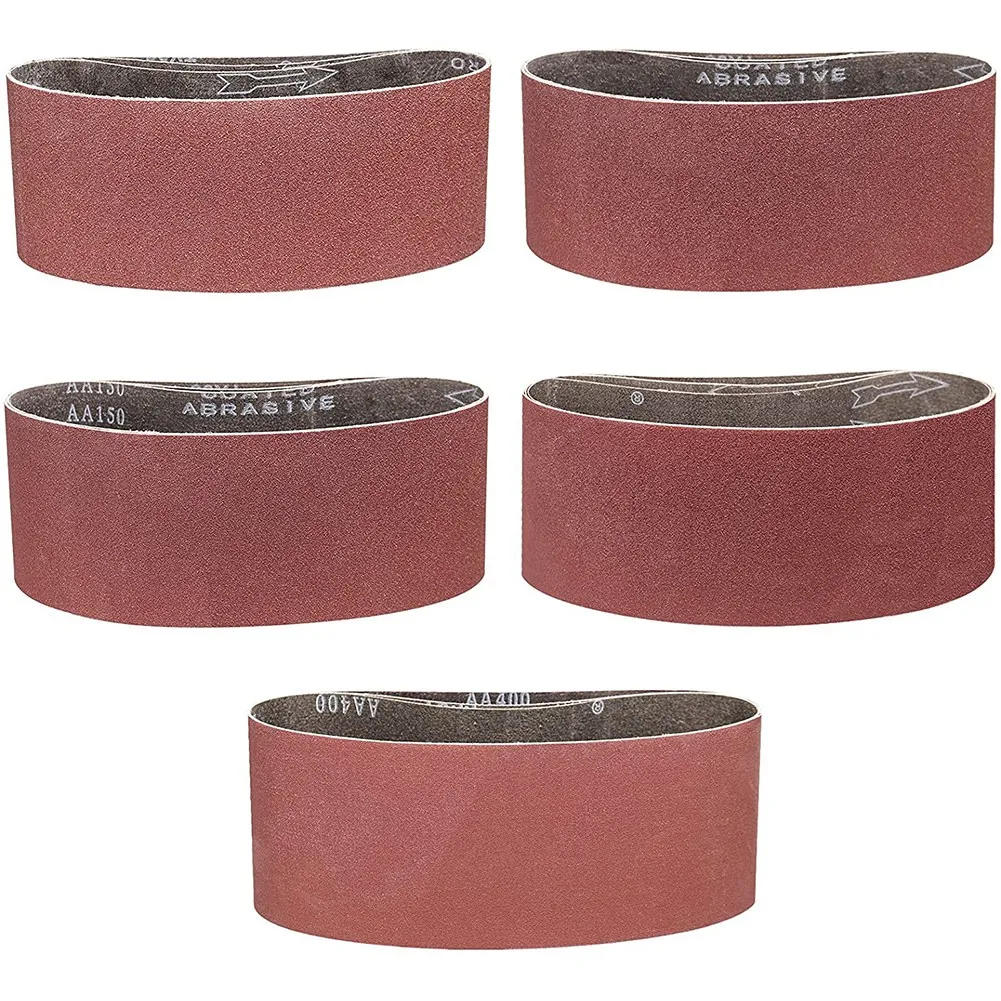 

100X610MM Sanding Belt 15Pieces- 80/120/150/240/400 Grit Alumina Sanding Belt, Suitable for Wood Sanding