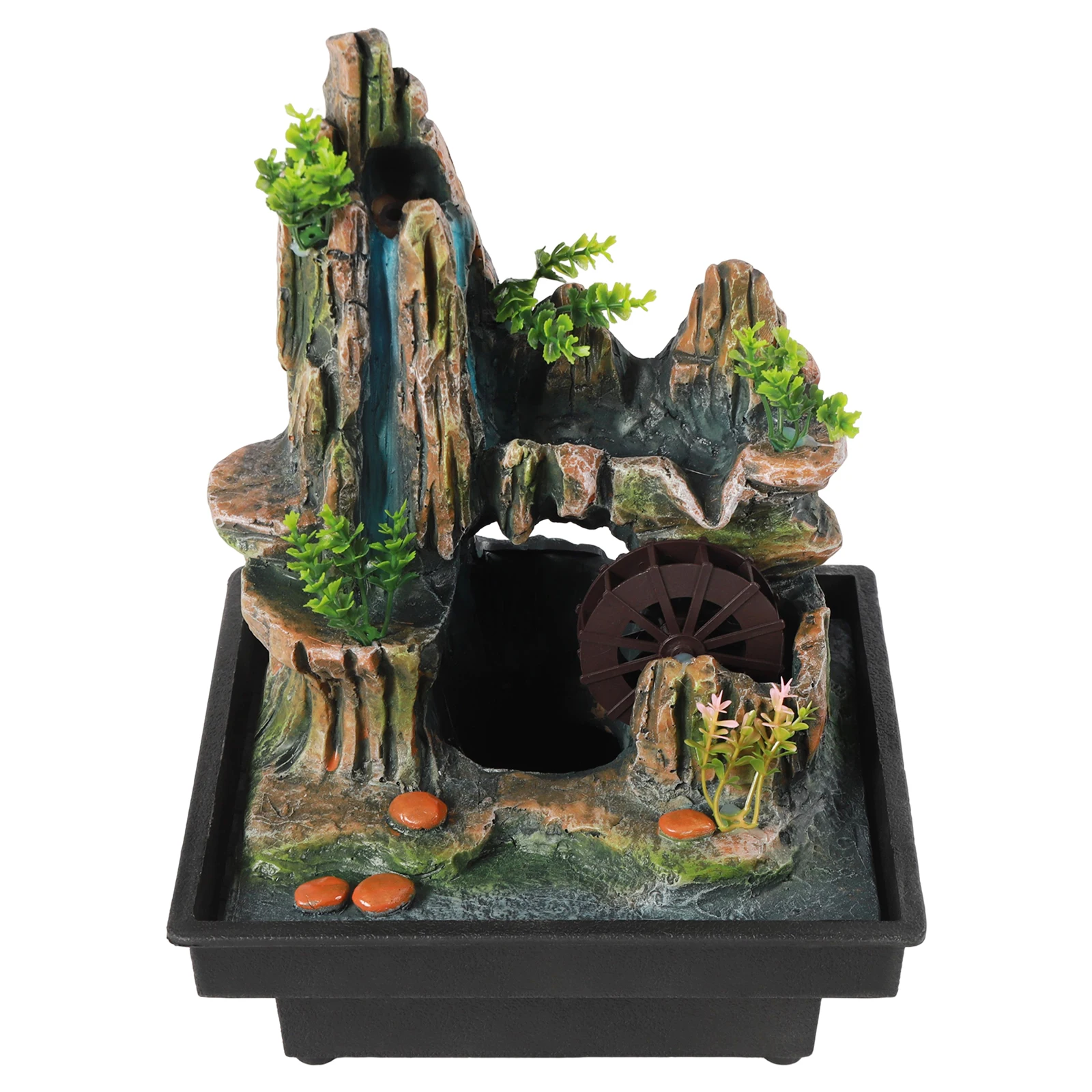 

Indoor Fountain Rockery Tabletop Fountain with an Atomizer Water Feature Meditation Desktop Fountains for Home with LED Light