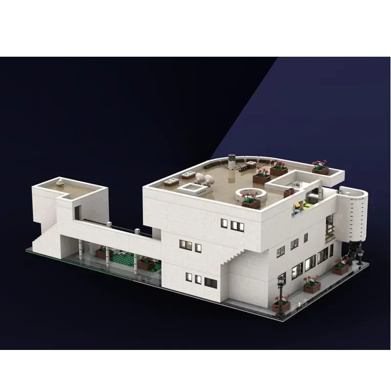 MOC-94838 City Architectural Street Scene Saltzman House von Richard Meier Block Model5128Parts Jungen Kindergeburtstag Spielzeug Geschenk