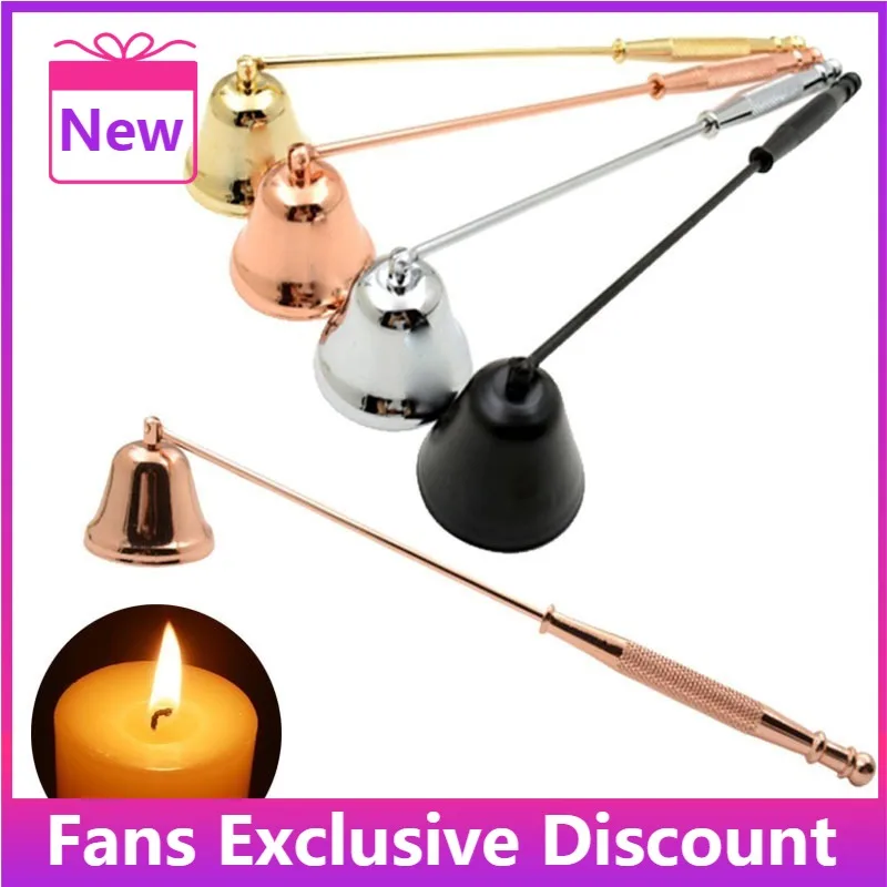 Hot Sale Long Handle Candle Snuffer Accessories Banquet Decoration Candle Extinguisher Home Decor Vintage Candle Cover Tool Bell