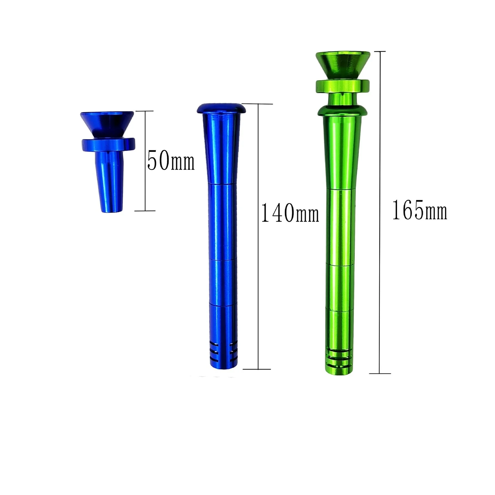 Metal Adjustable length detachable DownStem Diffuser Down Stem With 14mm aluminium alloy Funnel Type Hookah Bowl Set DIY