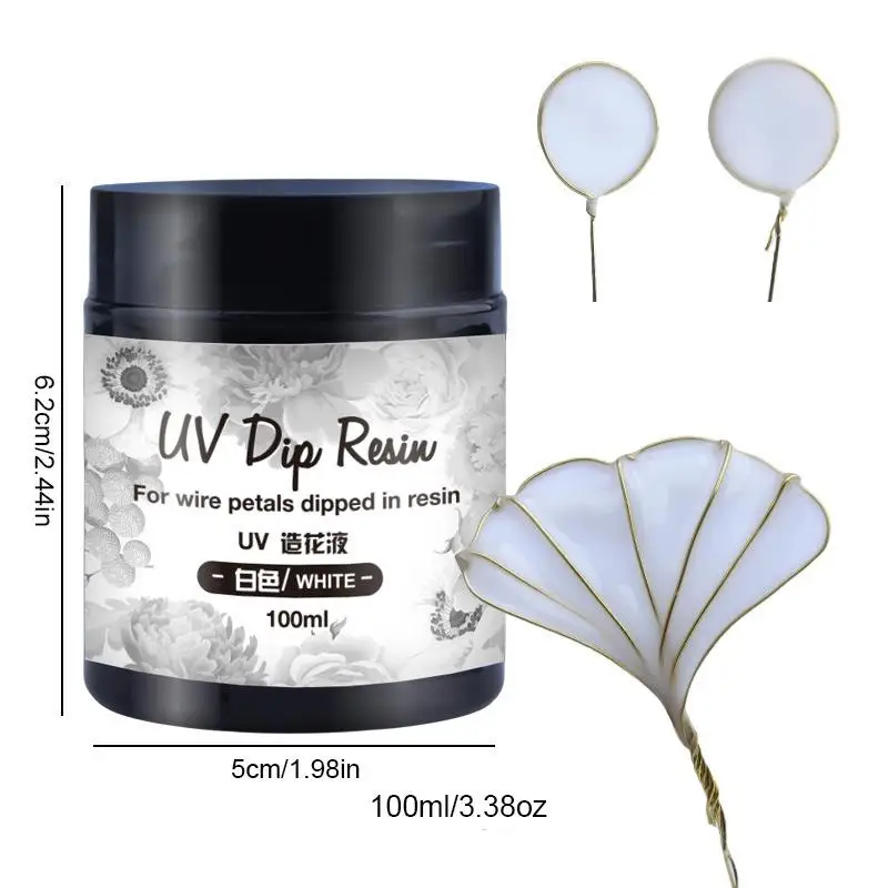 100Ml Uv Dip Hars Lijm Voor Draad Bloemen Kleurrijke Vloeibare Hoogglans Ultraviolet Uitharding Kristal Uv Lijm Sieraden Maken