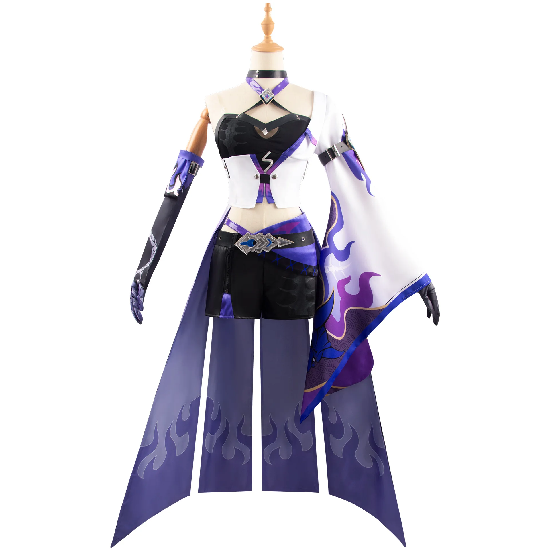 Acheron Cosplay Costume para mulheres, Jogo de Trilho Estrela Honkai, Conjunto completo de vestido, peruca e sapatos, dramatização, Roupas de festa de carnaval