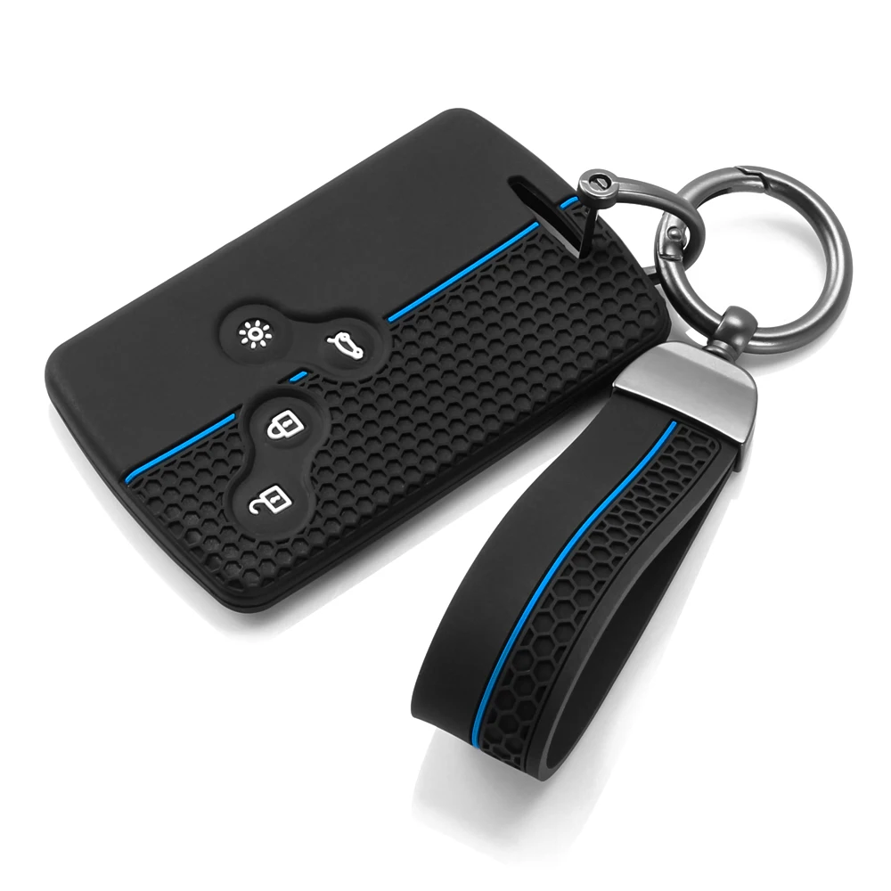 Silicone Car Key Case Key Chain For Renault Kadjar Captur Clio Megane 2 3 4 RS Koleos Logan Scenic Duster Card Case Key