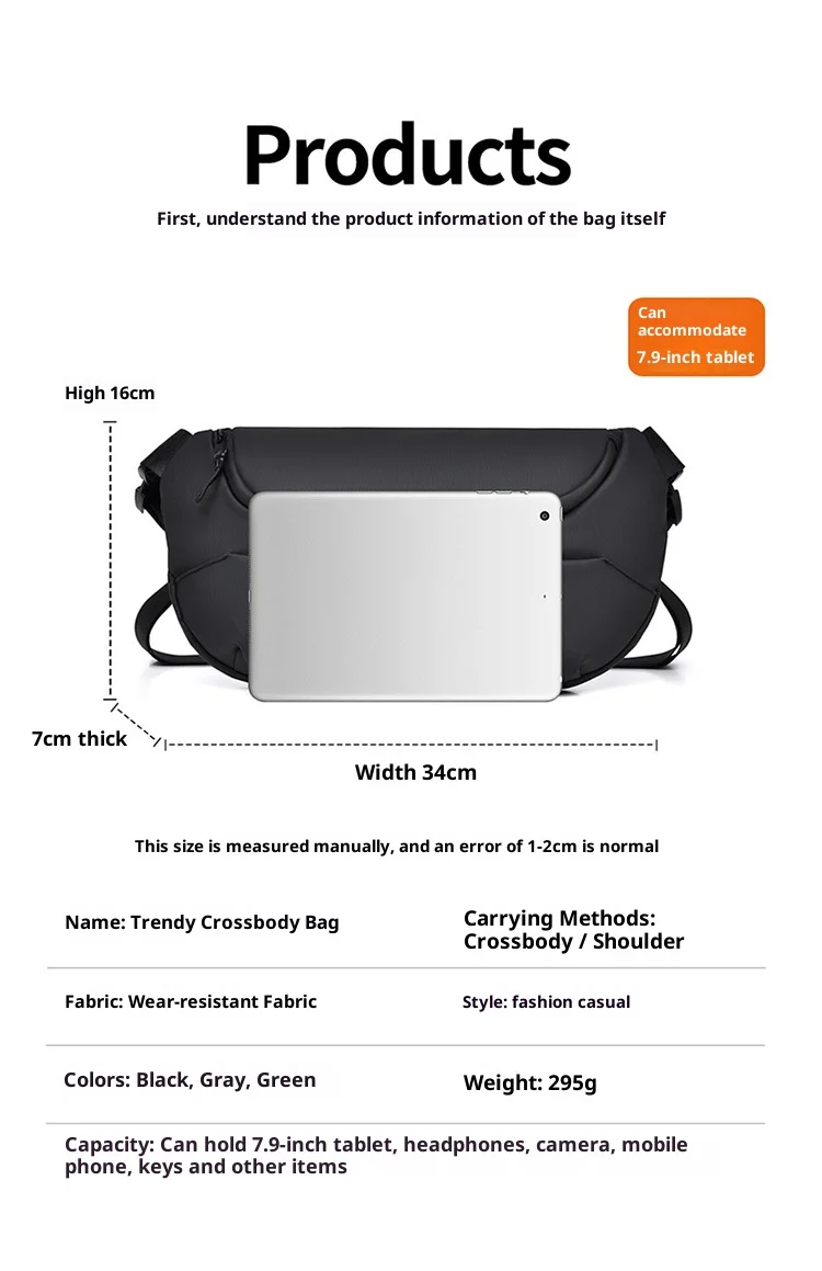 حقيبة كروس للرجال، حقيبة صدر رائعة وسيم على الموضة في الشارع، أزياء صيفية، حقيبة كتف للرجال، حقيبة كتف على الصدر #2