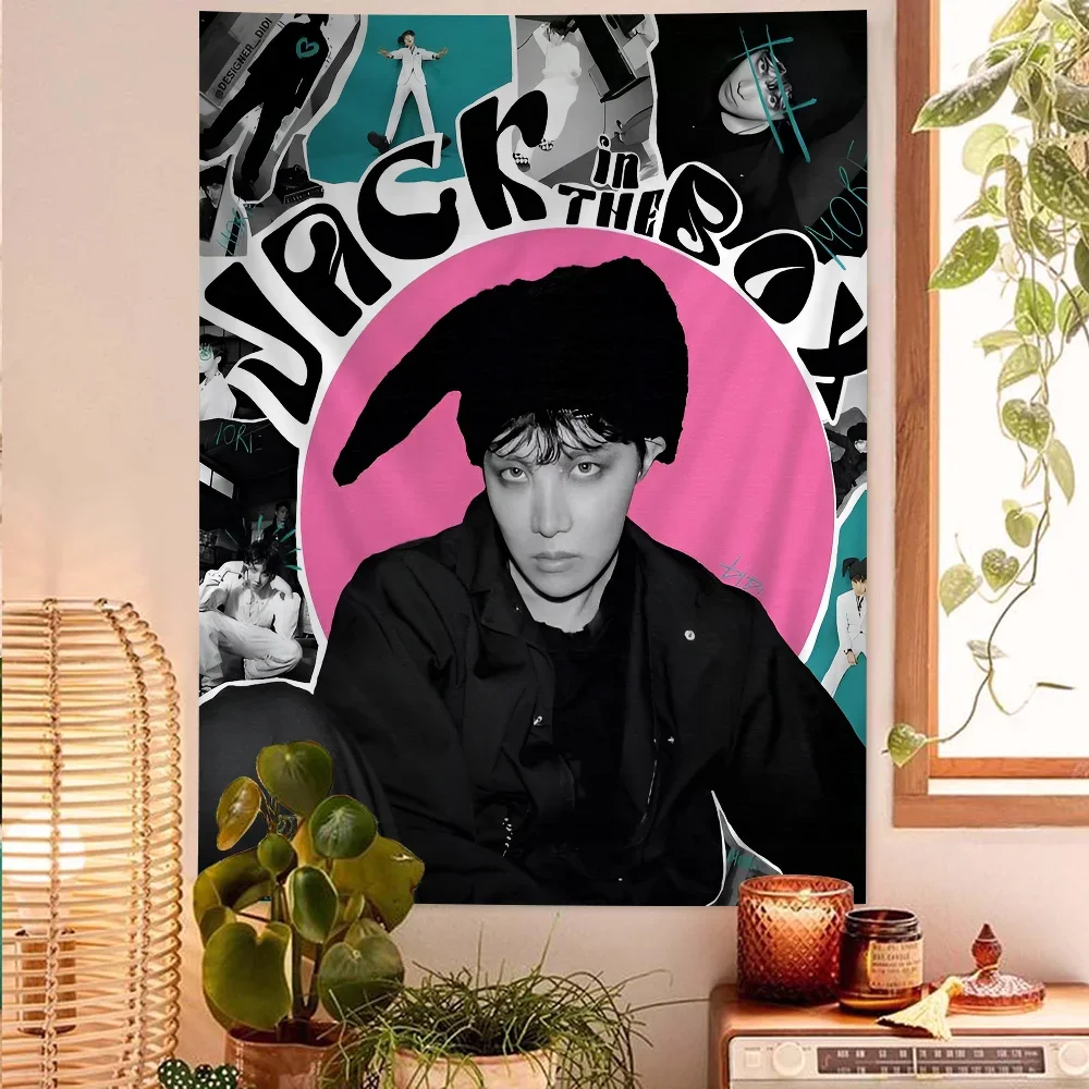 J-Hope -Arson Kpop Cartoon Tapestry Art Science Fiction Room Home Decor Art Home Decor