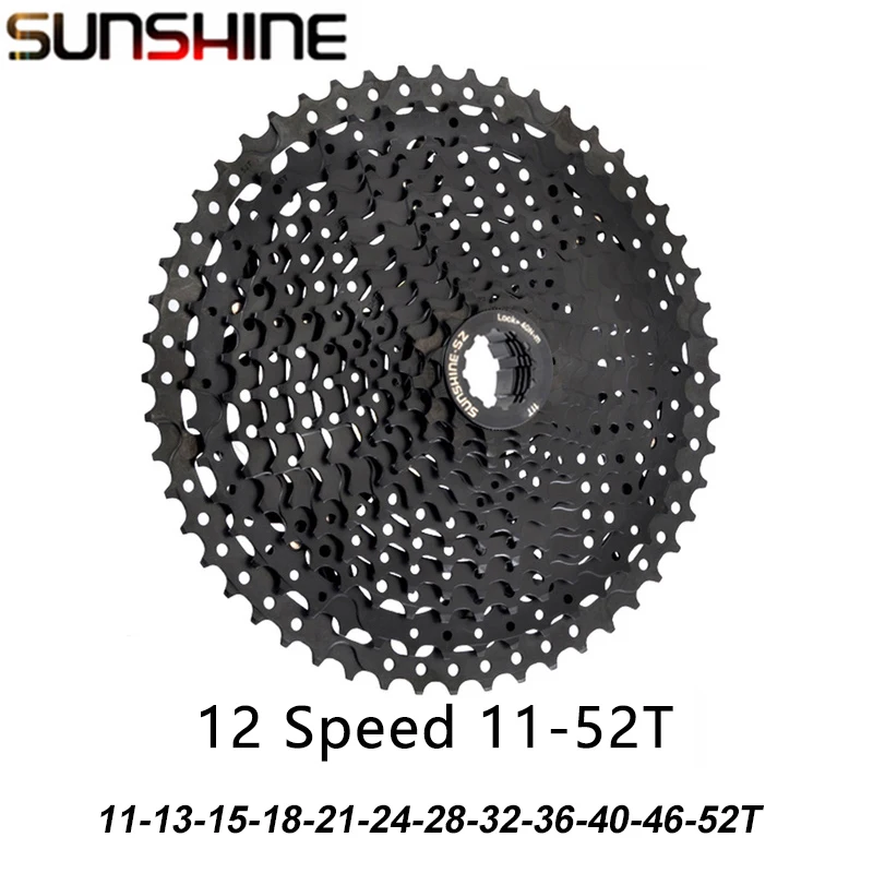 SUNSHINE Cassette 9S 10S 11S 12S MTB Bike Bicycle Freewheel 9V 10V 11V 12V 42/46/50T/52T for M5100 M6100 M7100 M8100 HG Hub