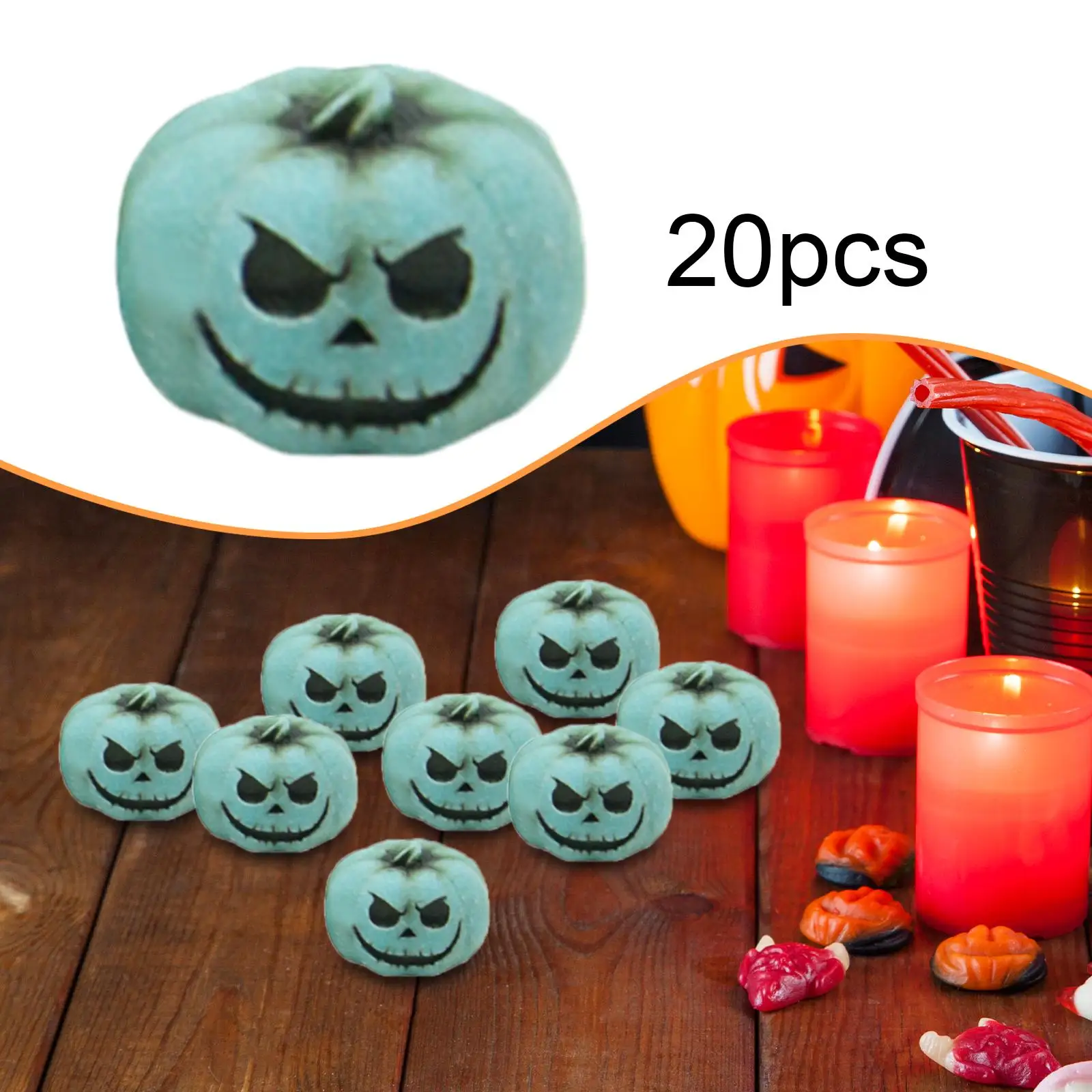 Green Mini Resin Pumpkin Set Decorative Centerpiece for Fall Harvest Thanksgiving Table Fireplace Decor