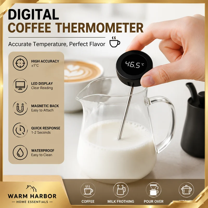 Timemore Little T Digital Coffee Thermometer Led Display High Accuracy Temperature Meter For Espresso Milk Brewing Barista Tool