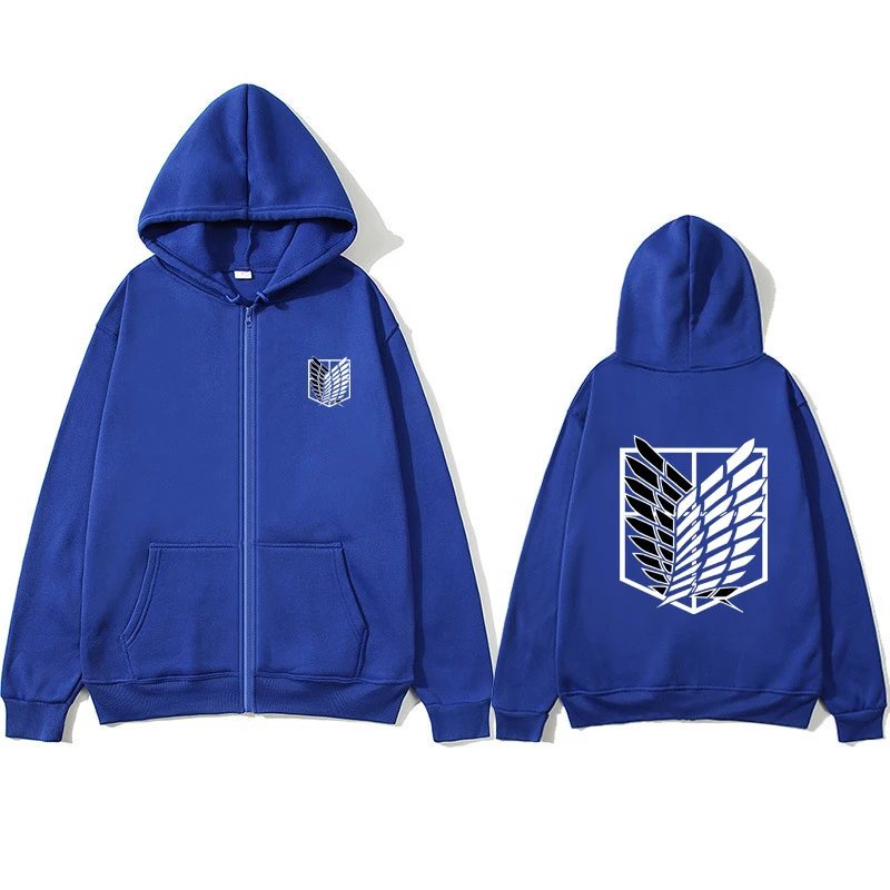 Women's Long Sleeves Japan Anime Attack on Titan Women Zipper Hoodies Autumn Pullover Sweats Zipper Hoodie Fashion Sweatshirts