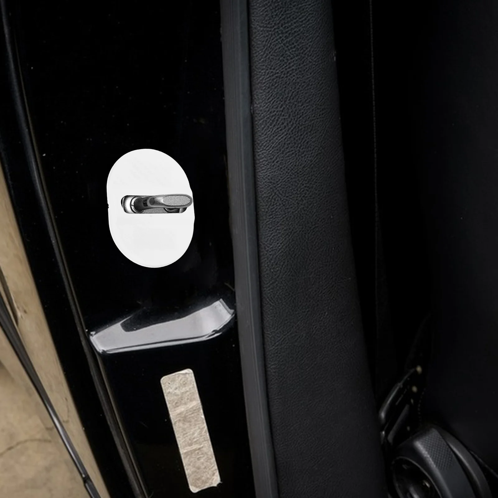 자동차 도어 잠금 장치 보호 커버 4개, 고무 슬리브 충격 흡수 패드, 자동차 도어 잠금 버클 소음 방지