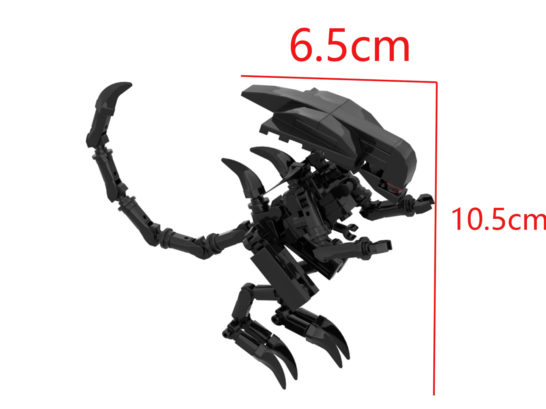 Moc mini bloco de construção de monstro alienígena, peça pequena, montagem, brinquedo, presente, ornamento de mesa, modelo diy (pacote de peças/manual eletrônico)