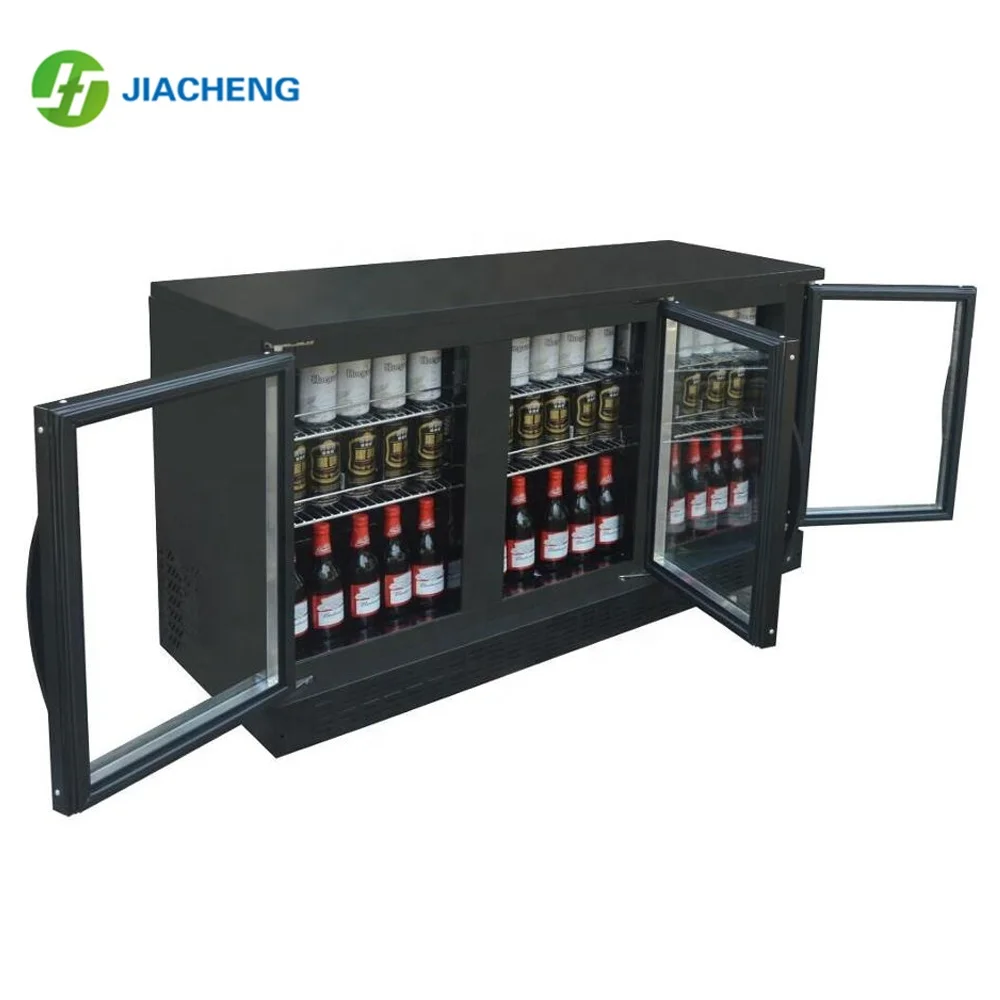 Bar KTV Two Doors Display Cooler 200L Under Counter Beer Cooler with Professional Compressor and Air Cooling for Club Pro