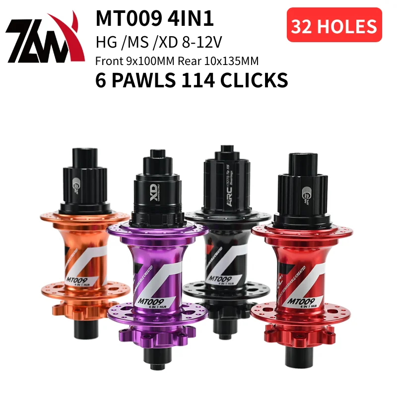 

MTB Bike Hub Disc Brake MT-009F/R 4in1 4 32 Holes 6 Disc Bolt Mountain Bike Bicycle Hub 4 Sealed Bearings HG 8 9 10 11 12 V