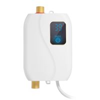 Instant Water Heater 220V 3500W Mini Electric Tankless Hot Water Heater Bathroom Kitchen Washing with LCD Display for Shower