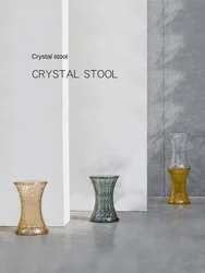 Crystal Kruk Nordic Eenvoudige Kleur Diamant Transparante Kruk Badkamer Thuis Schoen Veranderende Kruk Creatieve Lage Kruk Sofa Bijzettafel