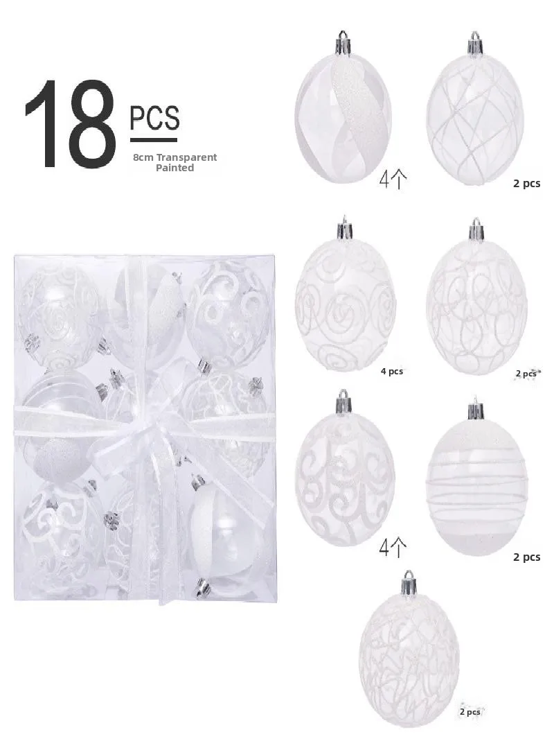 

Christmas Decorations 818 White Painted Transparent Ball Christmas Balls Christmas Tree Ornaments Festive Supplies Gifts