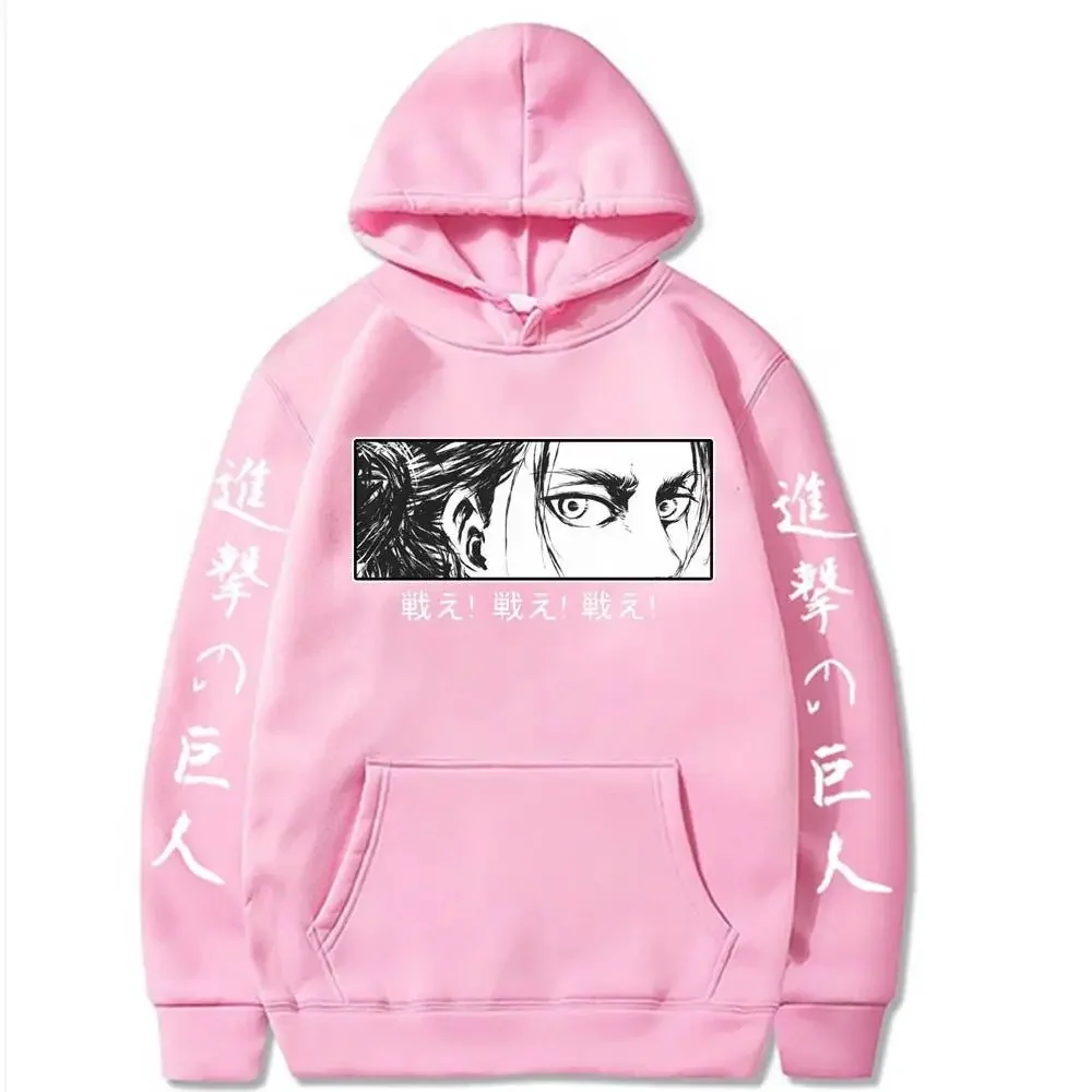 Anime Eren Yeager Eyes Manga Sweatshirts Sport Feece Hoodies Men Streetwear Pullovers Attack On Titan Hoodies Sweatshirt