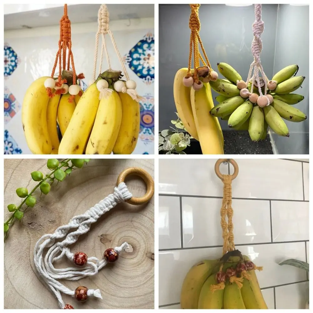 Portable Cotton Rope Banana Hanger Non-slip Hand Braided Banana Holder Durable Banana Lanyard