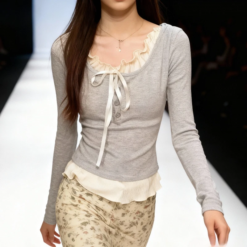 Autumn Kawaii Sweet Y2k Crop T - огляд і ціна Crop Blouse Linen