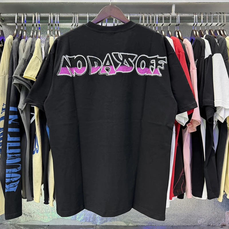 new Y2K Streetwear Space Alien Tee Men Black Life Hustlers Rhinestone Graphic Life Hustlers T Shirt Tops