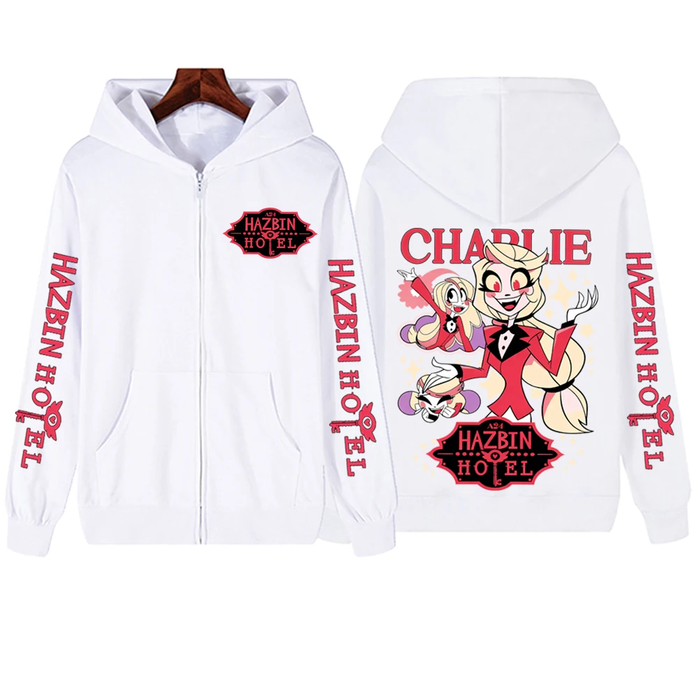 هازبين فندق تشارلي زيبر هوديي رجل امرأة المتناثرة البلوز قمم طويلة الأكمام الشارع الشهير البلوز #4