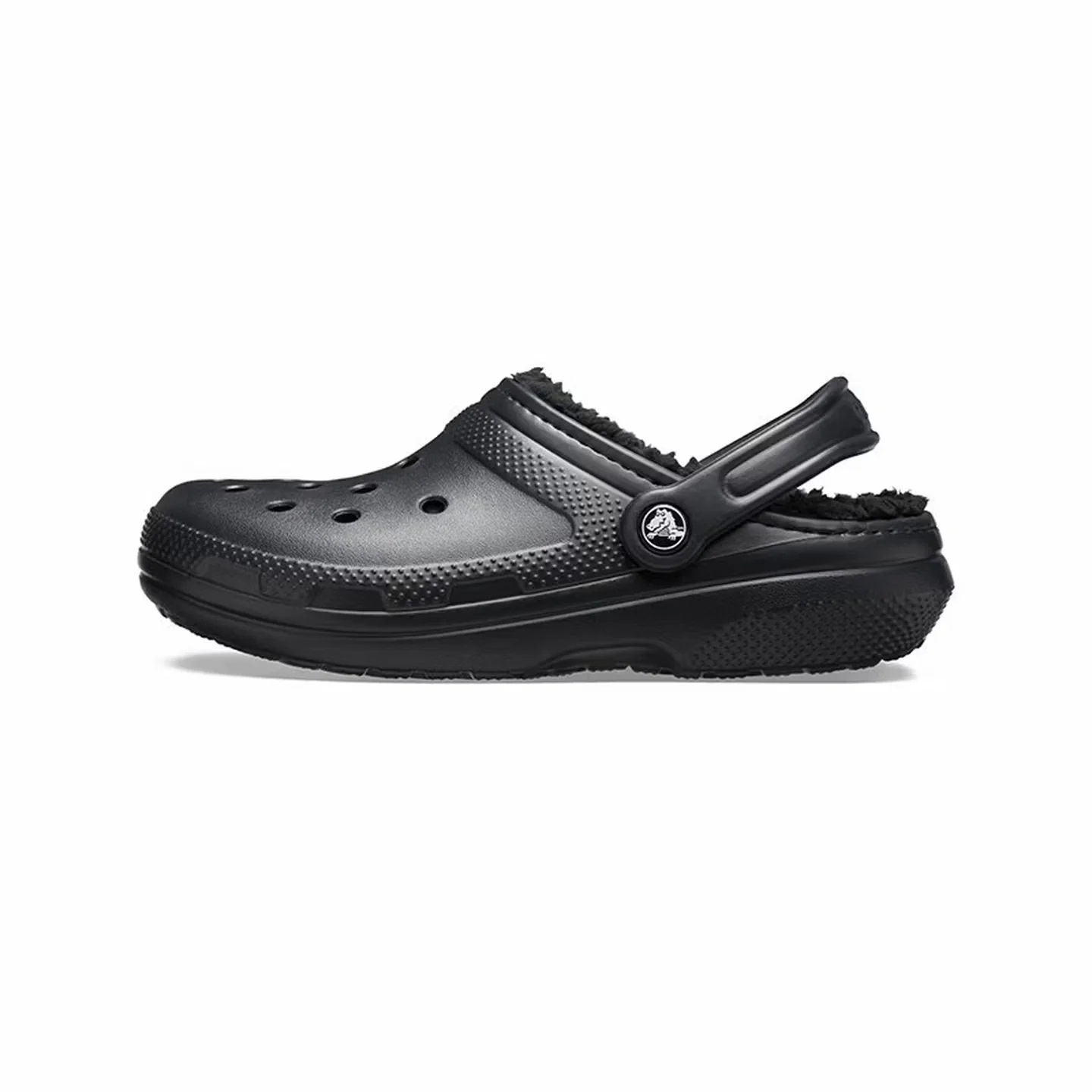 Crocs Classic Lined Clog Unisex 2cm Clogs  Black, Simple Stylish Design with Non-Removable Fleece Lining 203591-060