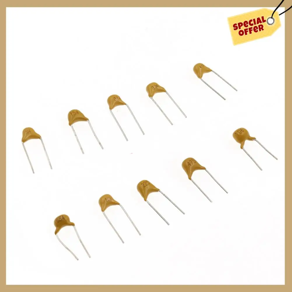 Rendimiento estable-500Pcs/Box 10Values X50pcs (0,1Uf - 10Uf) Kit surtido de condensadores monolíticos con caja de almacenamiento