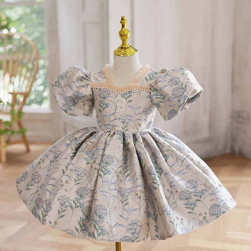 

Children's Dress High-end Princess Fluffy Dress Piano Performance Dress Runway Show Little Girl Host Evening Clothes