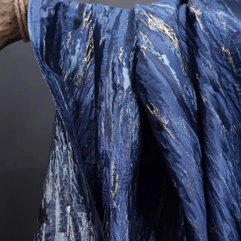 Oil Painting Texture Jacquard Curtains Fabric Handmade Creative Vintage Shiny Coat Pants Skirt Designer Textile Crafts Materials
