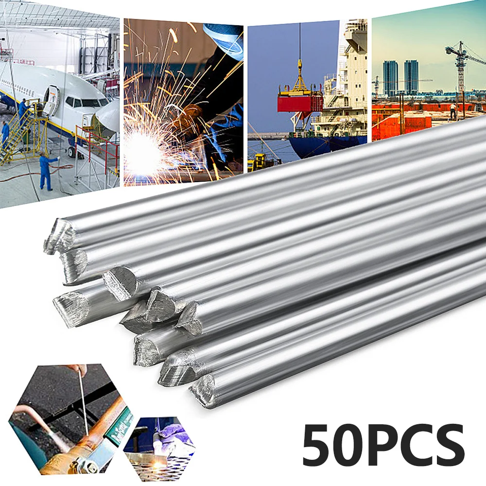 

50Pcs Aluminum Welding Rods 13 Inch Welding Electrode Household Low Temperature Aluminum Wire Brazing Rods for Electric Power