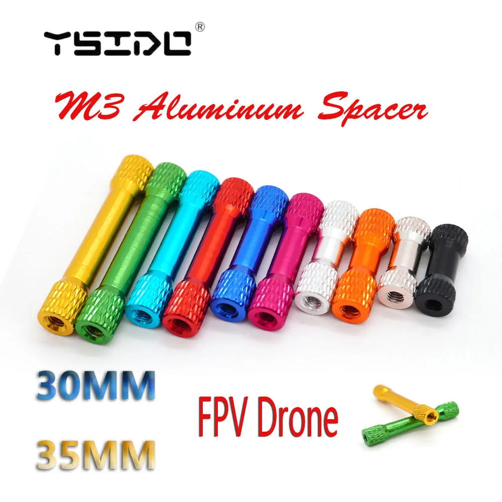 M3 30/35mm Aluminum Spacer Double Head Knurled Aluminum Alloy Standoff Spacer Pillar for RC Multicolor FPV Drone Spare Parts
