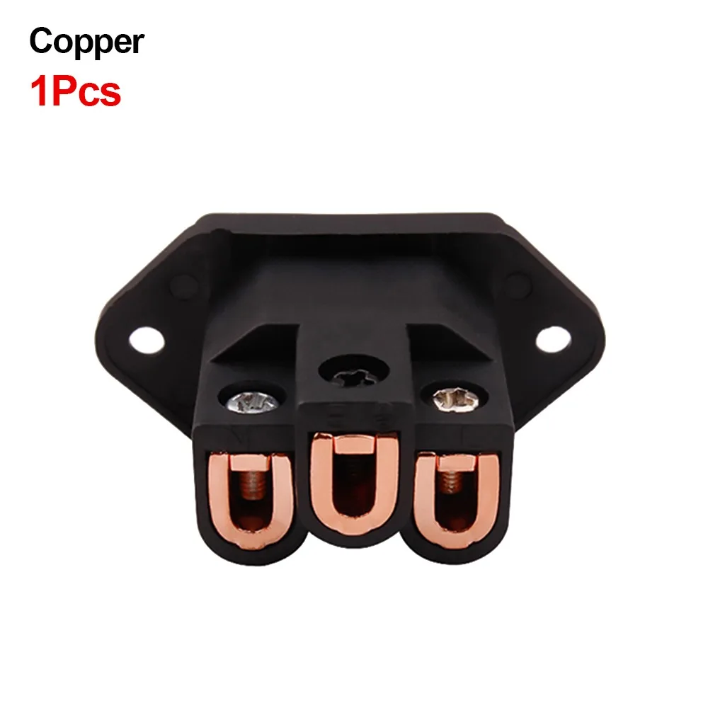 1Pcs 3 Pin AC IEC Inlet Socket 4N Red Copper Solder-Free Screw Crimping HIFI Audio Power Connector Audio DIY Modification