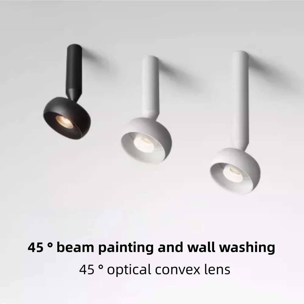 Surface mounted spotlights, living room without main light, circular wall washing, painting, spotlight, foyer, aisle AC: 220-240